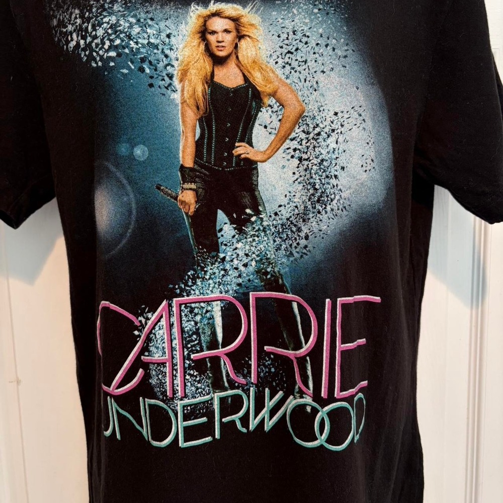 Carrie Underwood Blown Away Tour Concert Band Tee Black Graphic T-Shirt Y2K Sz S